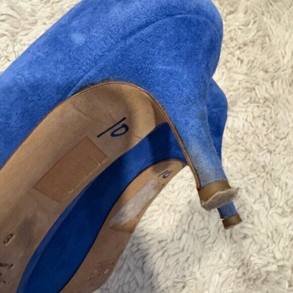 J Crew COLLECTION Dulci Suede Kitten Heels Women’s Size 8 Jeweled Blue Italy - Picture 8 of 16
